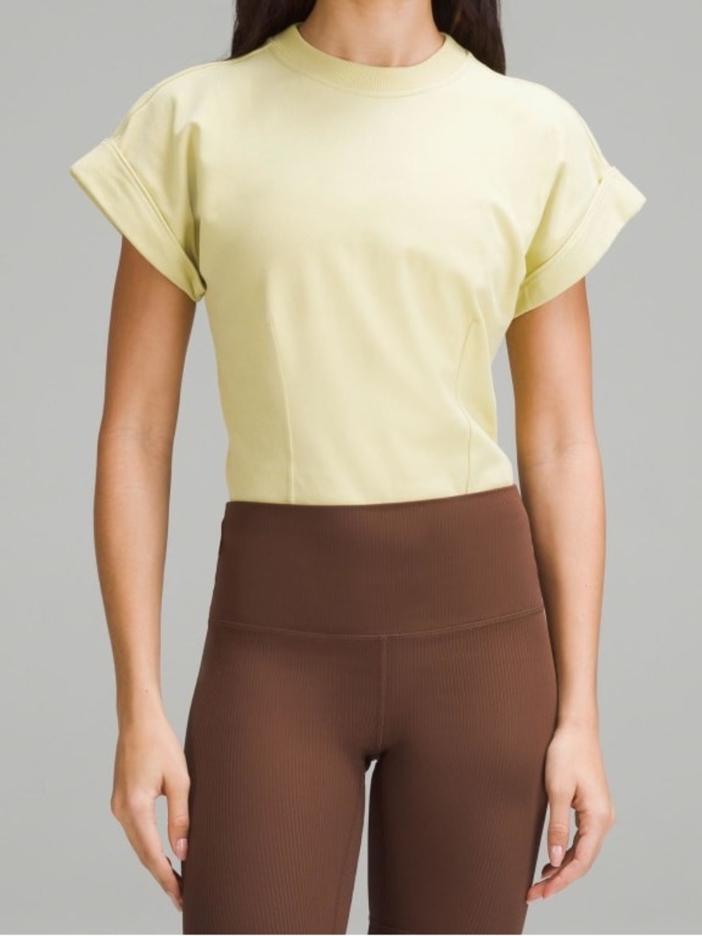 Lululemon Heavyweight Cotton T-Shirt Bodysuit in Yellow Finch